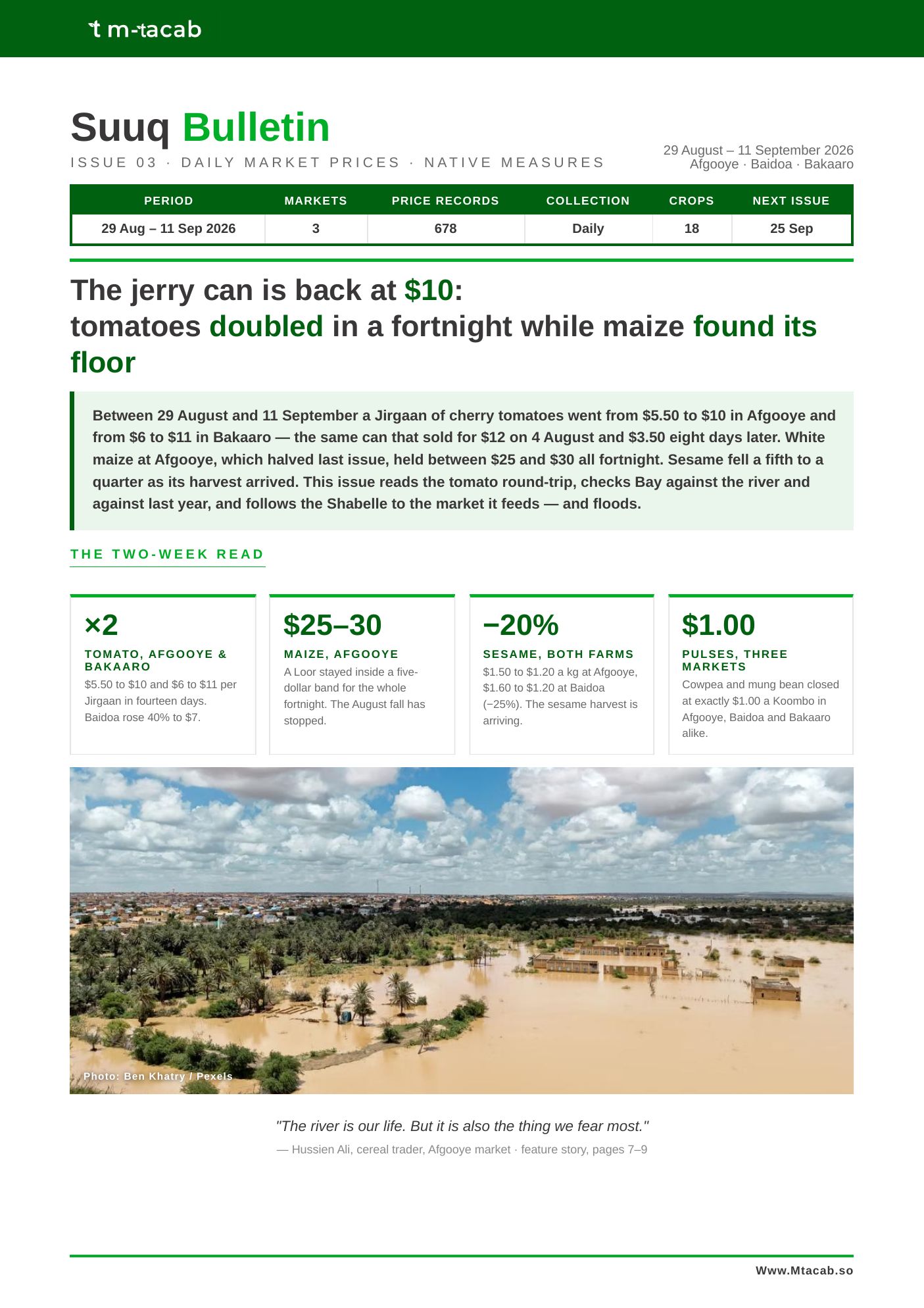 Suuq Bulletin Issue 03, page 1